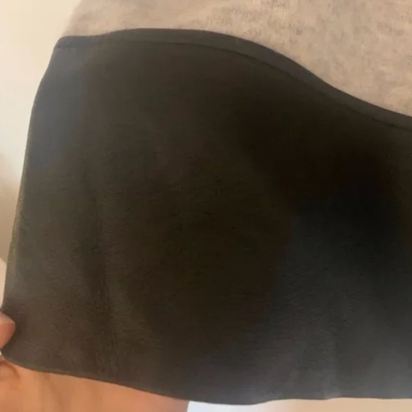 Black & Gray Striped Wool Leather Club Monaco Sweater [Small] - Picture 3 of 3